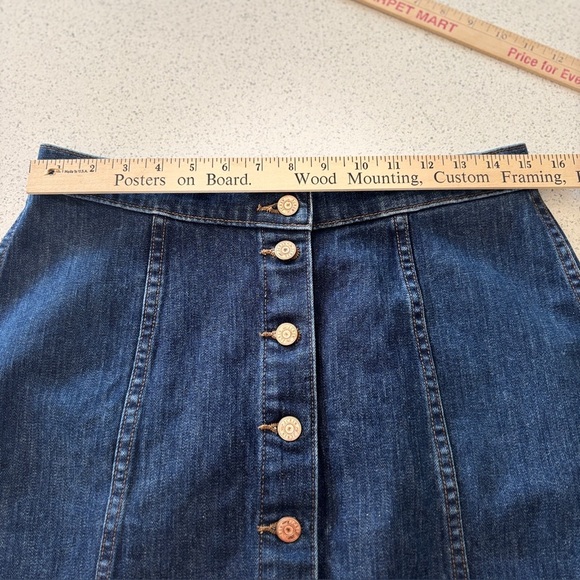 J. Crew Womens Denim Mini Skirt Button Front A-Line Jean Sz 30 Comfort Stretch - Picture 9 of 13